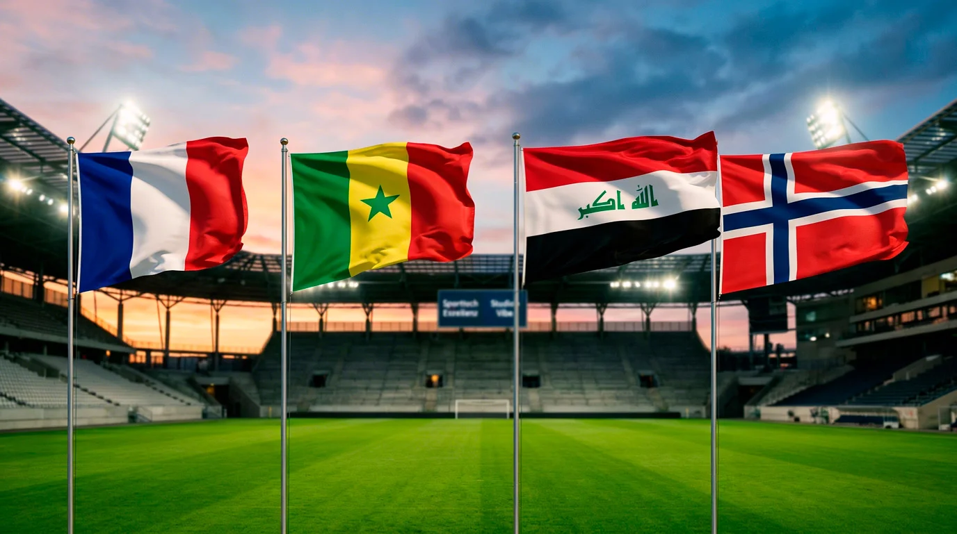 WM 2026 Grupp I mat Frankräich, Senegal, Irak an Norwegen
