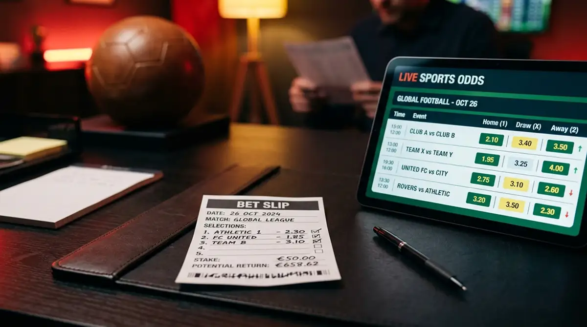 Wett-Ticket a Quoten-Tabell op engem Schierm